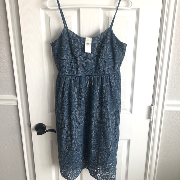 Ann Taylor LOFT blue lace dress - Picture 1 of 2